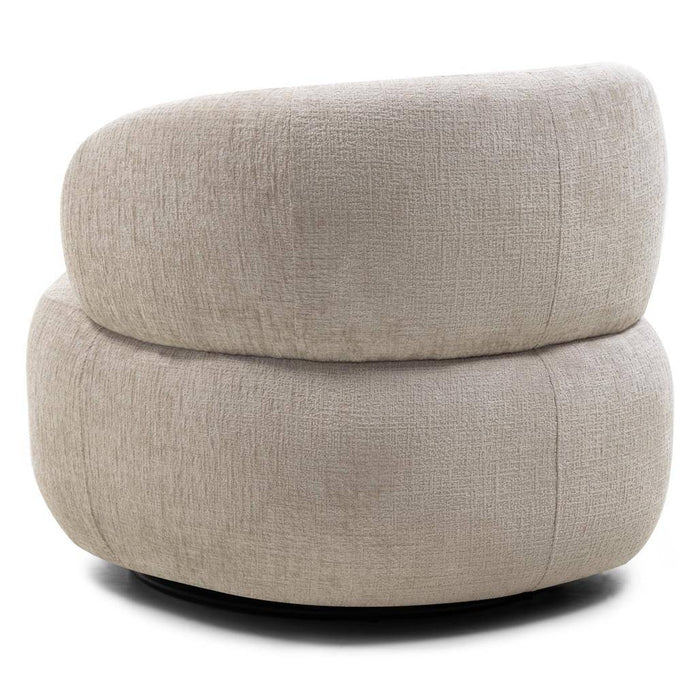 Poltrona girevole ORIEL, beige chiaro, forme arrotondate