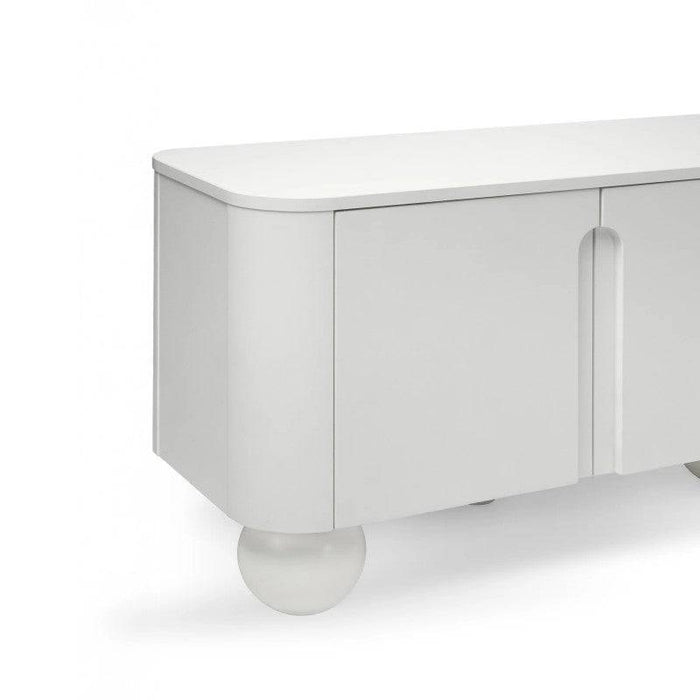 Cassettiera SQUAREN bianca, 4 ante, forme arrotondate