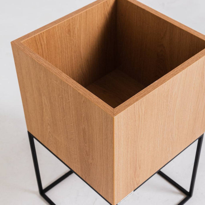 Vaso Flowerpot PALMUS METAL 80x35x35 - Naturale e Nero