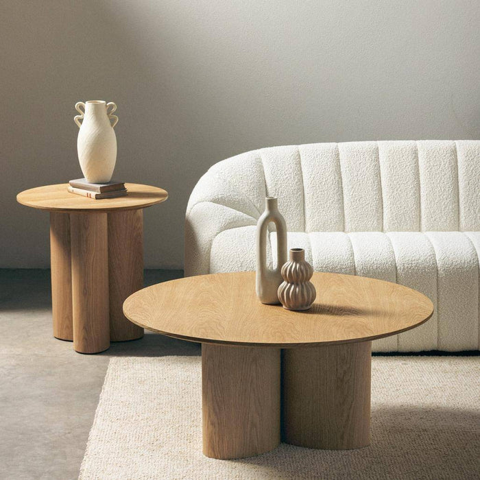 Tavolino NAORA rotondo 100 cm, rovere naturale