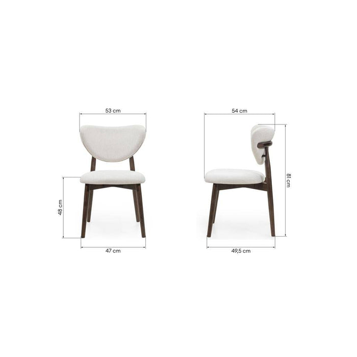 Sedia da pranzo JULIETTE, beige/noce