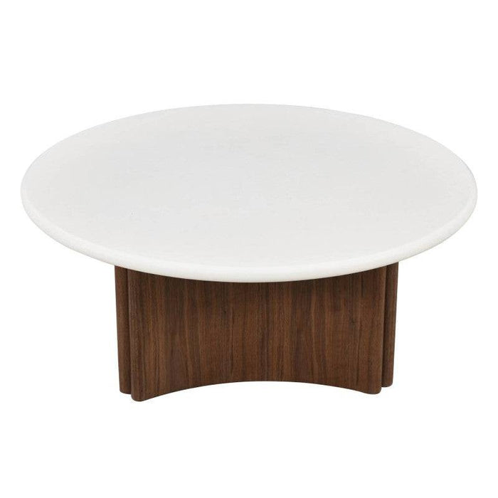 Tavolino da caffè ARLO 80 cm, bianco-noce
