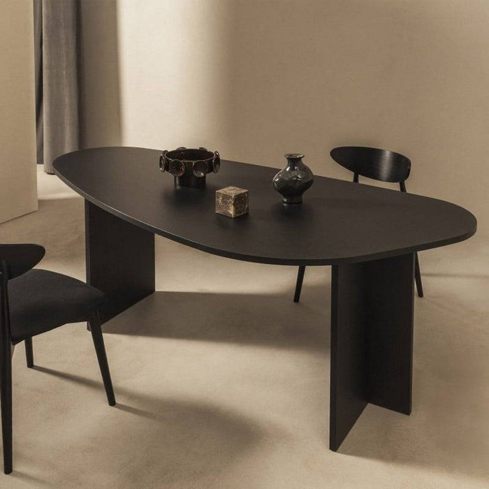 Tavolo ZEV 200 cm piano irregolare, nero struttura legno
