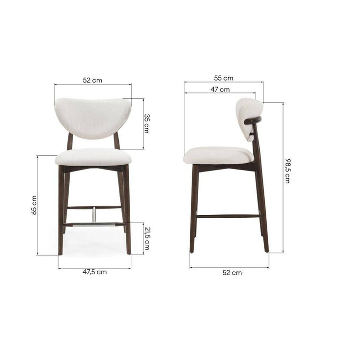 Sgabello da Pranzo JULIETTE Beige/Noce