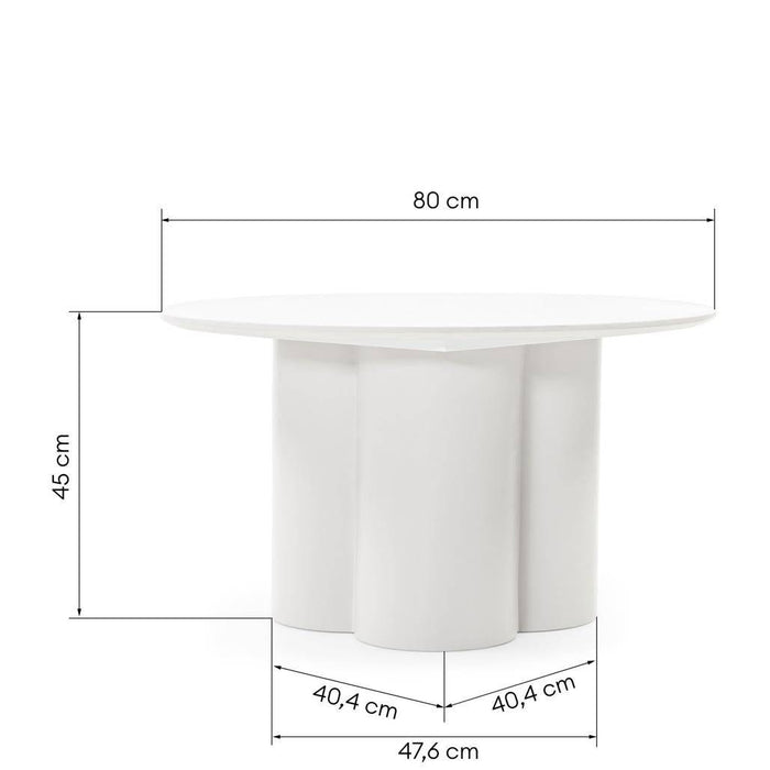 Tavolino Caffè LAVANO 80 cm, tondo, grigio beige