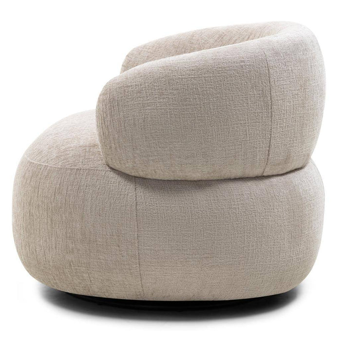 Poltrona girevole ORIEL, beige chiaro, forme arrotondate