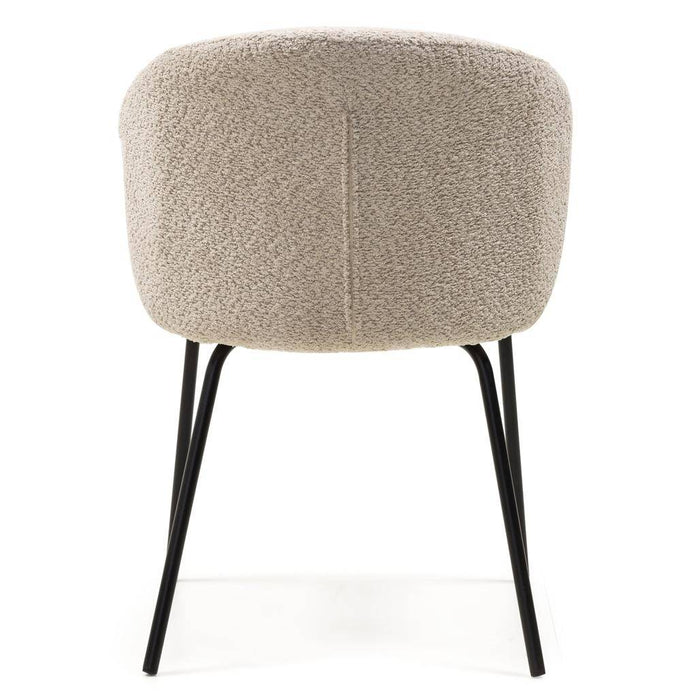 Sedia da pranzo LUEUR, beige, gambe nere