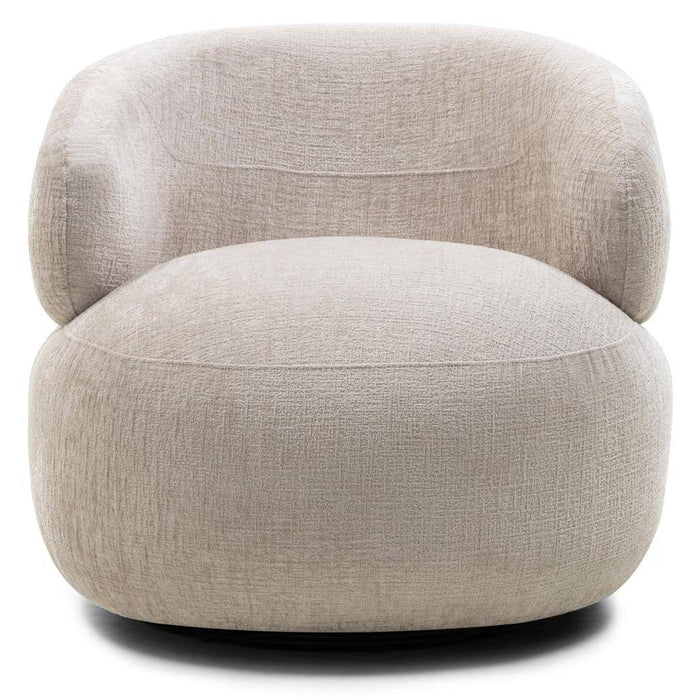 Poltrona girevole ORIEL, beige chiaro, forme arrotondate