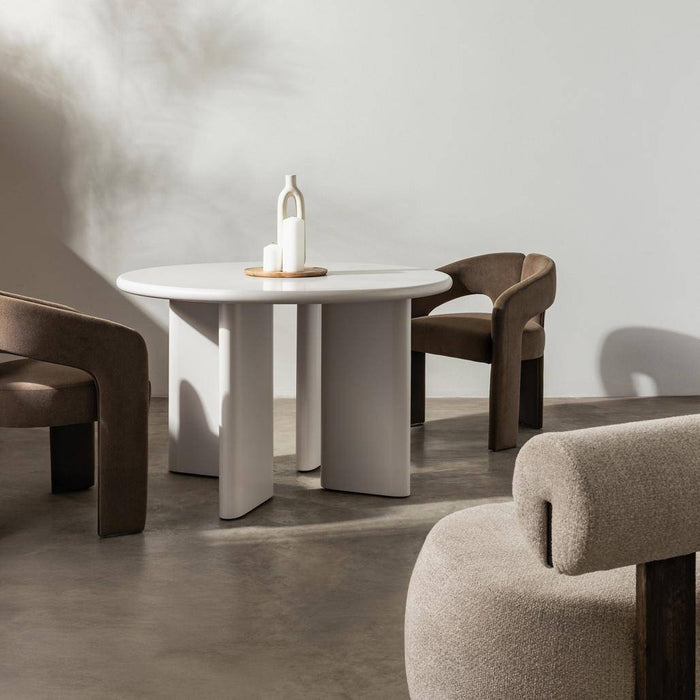 Tavolo da Pranzo MOLIQ 120 cm, Rotondo, Beige Grigio
