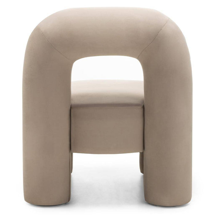 Poltrona lounge LUCCA velluto beige chiaro
