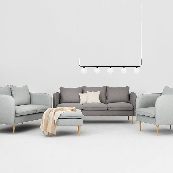 Divano POSH WOOD 3 posti - Steel, legno naturale