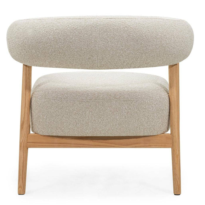 Poltrona MUE beige chiaro con legno di quercia