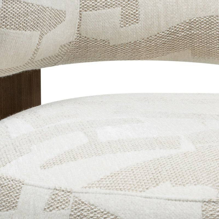 Poltrona MARABELL, forme arrotondate, beige/cream, noce