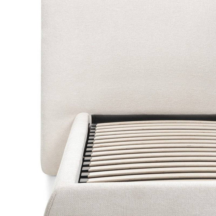 UNAR Letto imbottito 160x200 cm con contenitore beige