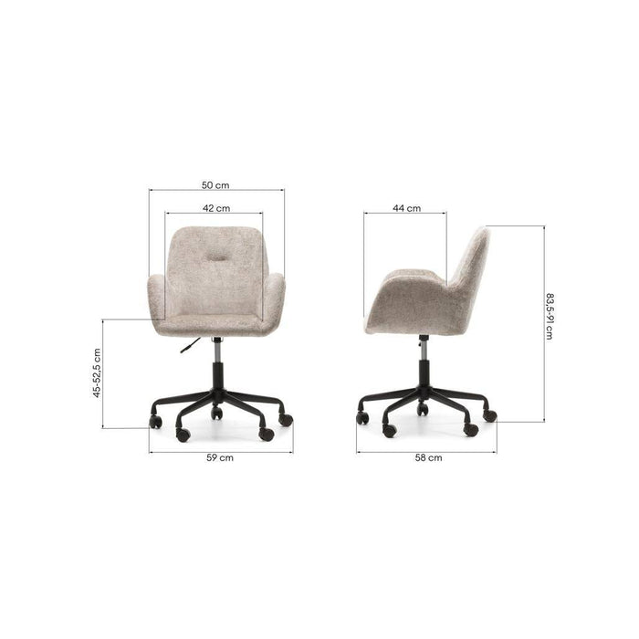Sedia girevole MALISA beige chiaro