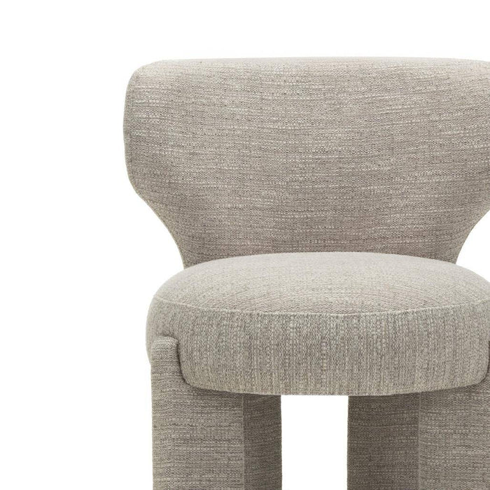 Sedia imbottita MALI beige, forme arrotondate