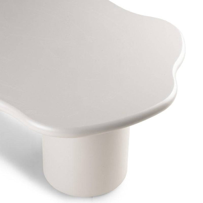 Tavolino MIRELLA, grigio-beige, forme arrotondate