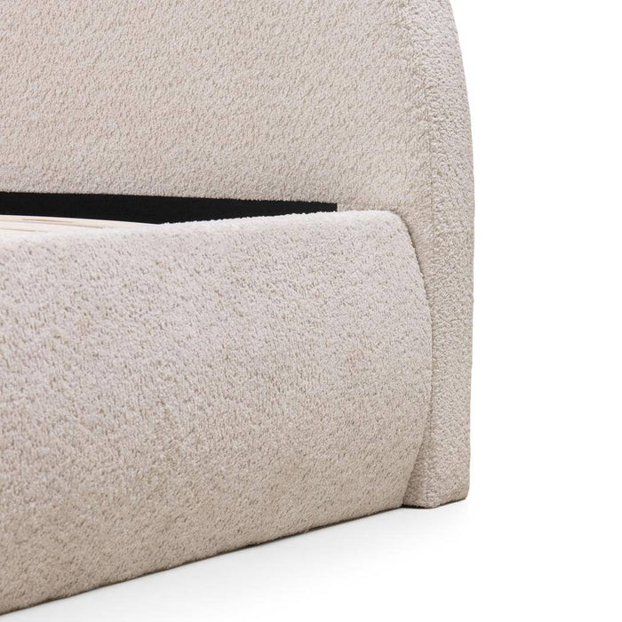 Letto rivestito MIMIQ 160x200 cm, con contenitore, beige