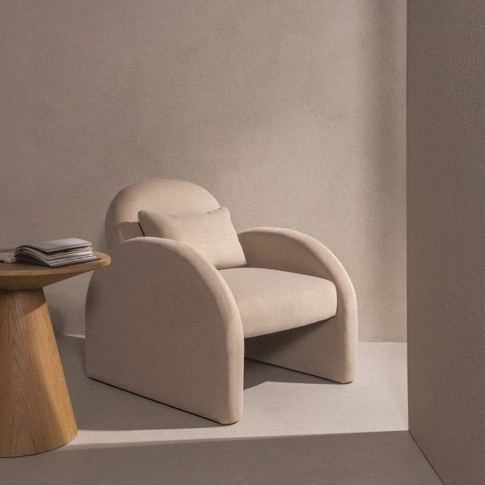 Poltrona lounge JADA beige chiaro velluto
