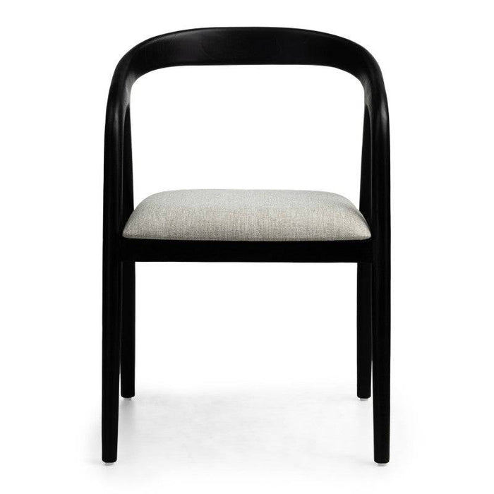 Sedia ONDE, nero/beige chiaro, teak