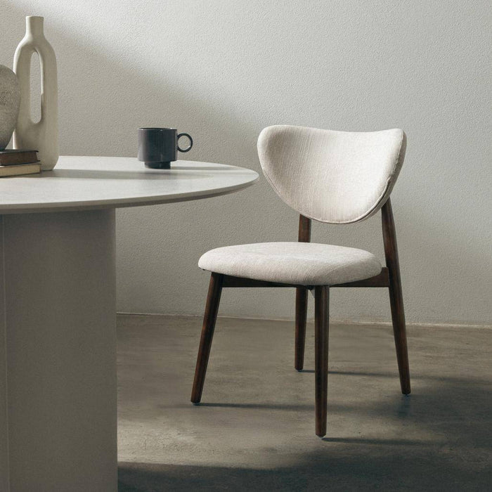 Sedia da pranzo JULIETTE, beige/noce
