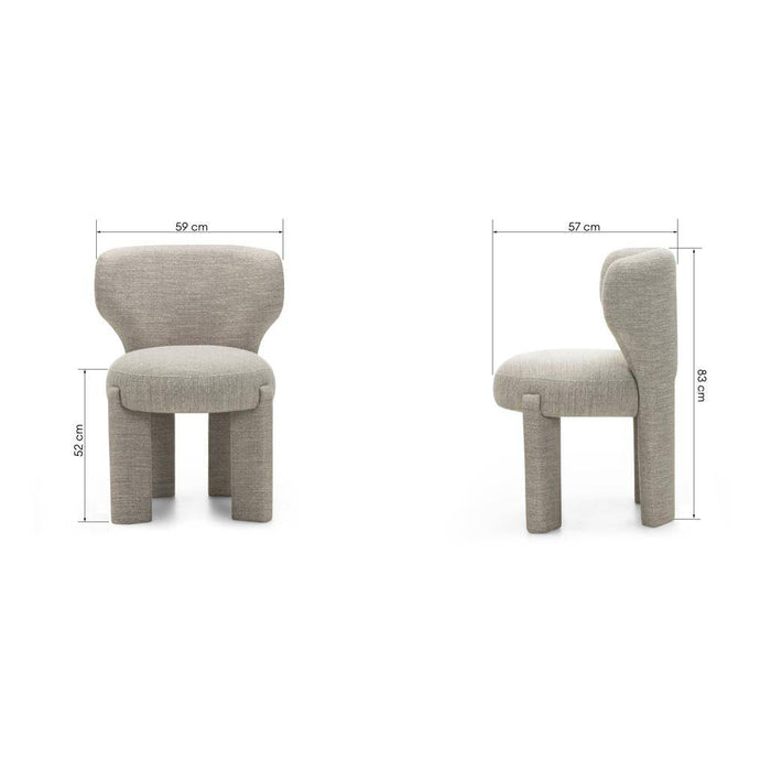 Sedia imbottita MALI beige, forme arrotondate