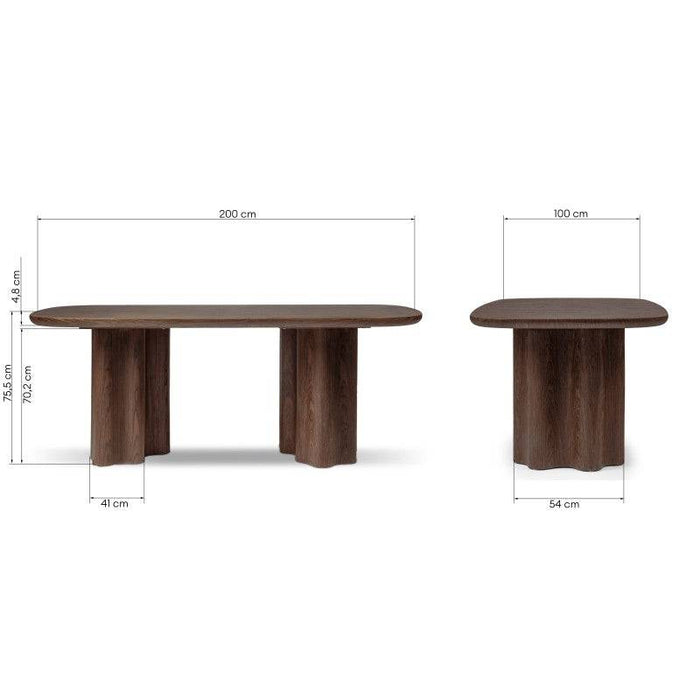 Tavolo da pranzo JAKKO 200x100 cm, noce scuro
