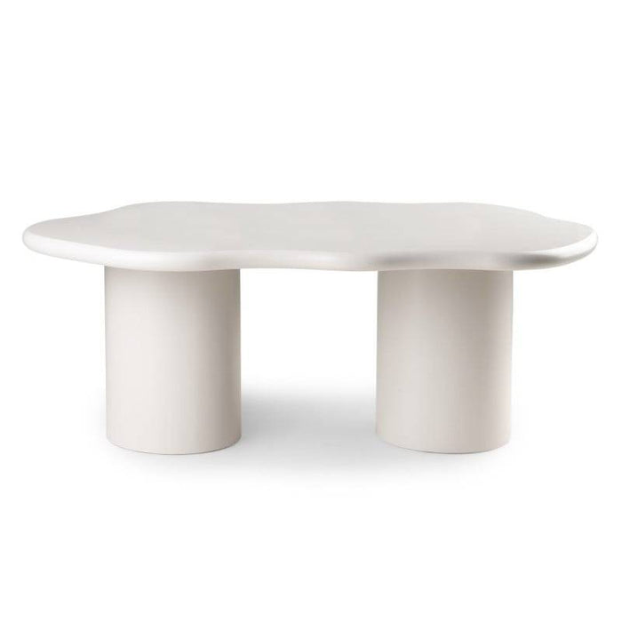 Tavolino MIRELLA, grigio-beige, forme arrotondate