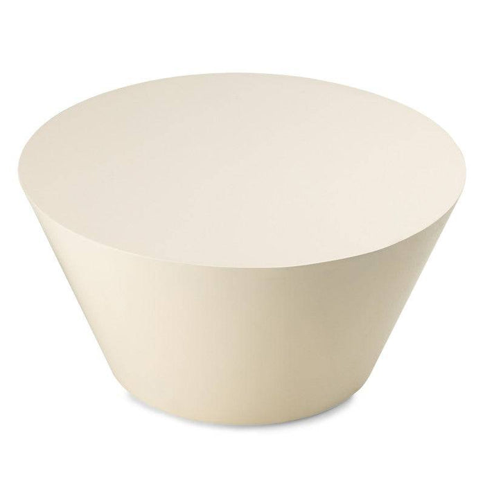 Tavolino ELISSA Ø60 cm, bianco crema, lucido