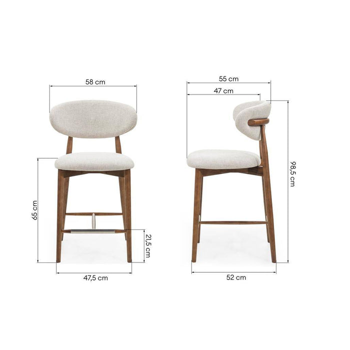 Sgabello da Bar MIRALI Beige e Marrone