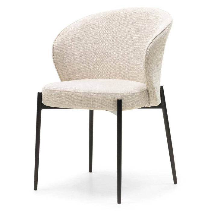 Sedia da pranzo GUSTO, beige chiaro, gambe nere