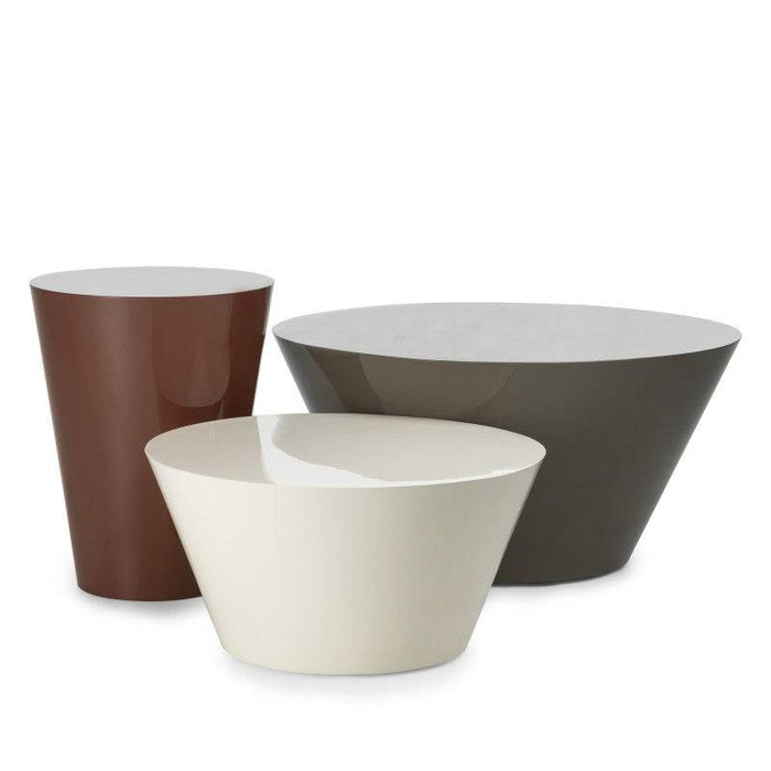 Tavolino ELISSA Ø60 cm, bianco crema, lucido