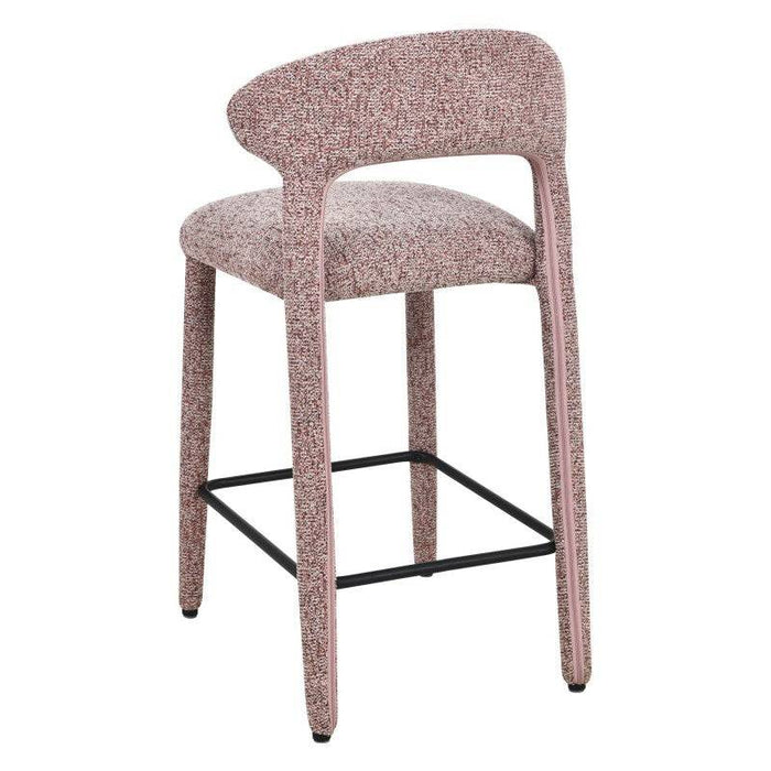 Sgabello imbottito IROKI, beige e borgogna mélange