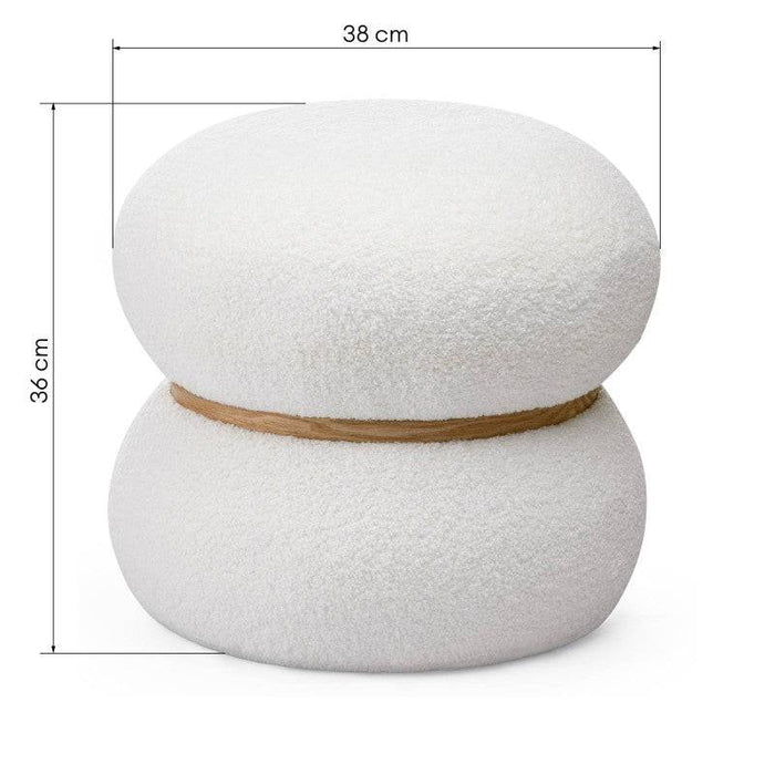 Pouf imbottito MUSSI Rotondo Bianco