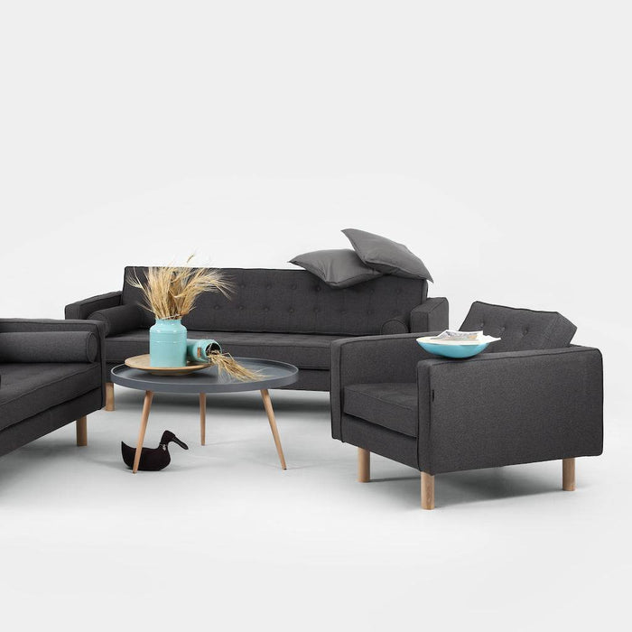 Divano 3 Posti TOPIC WOOD Carbone Naturale