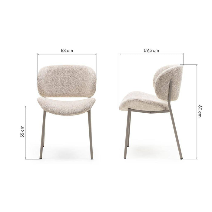 Sedia Imbottita SUKRA, Beige, Boucle