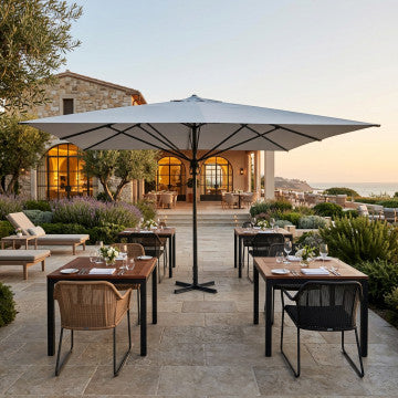 Ombrellone 495x495 cm in alluminio e PVC con altezza 265 cm