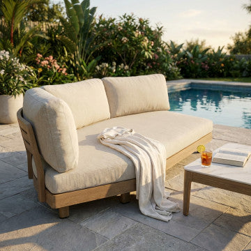 Divano destro 3 posti con cuscini, struttura alluminio, 217x126x71 cm