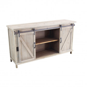 Mobile in legno e acciaio, dimensioni 142x41x76 cm, peso 27,78 kg