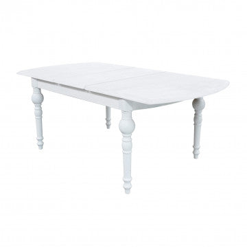Tavolo allungabile rotondo legno bianco 150/190 cm diametro 100 cm