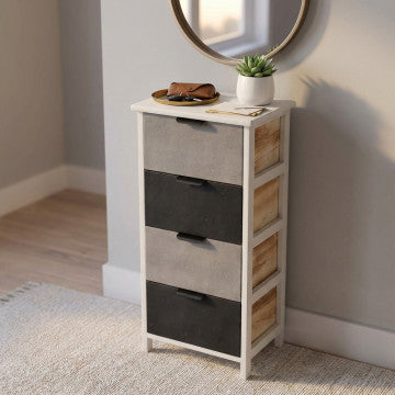 Mobiletto in legno con 4 cassetti - 34x25x77 cm