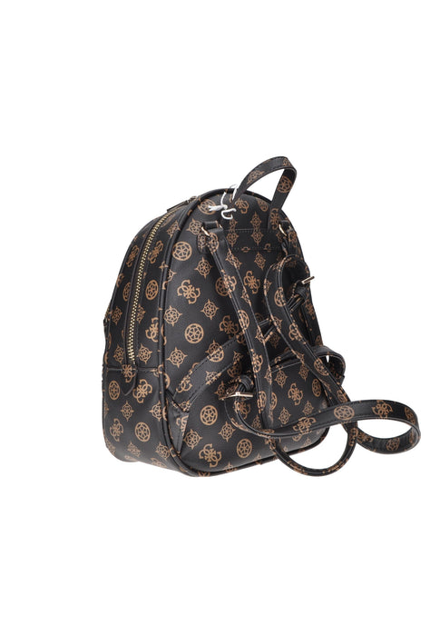 Zaino GUESS Manhattan Ecopelle Con Metalleria Dorata E Logo Frontale 36x27x13 Cm Due Manici 45 Cm