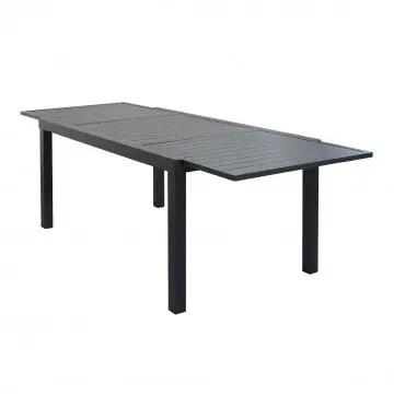 Tavolo da giardino Formentera nero con piano allungabile, misura 160/240 X 90 cm.