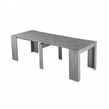 Tavolo consolle melaminico grigio effetto cemento 90x50x75 cm
