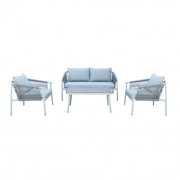Salotto Mumbai 2 Posti Alluminio Grigio Chiaro 152x80h cm