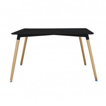 Tavolo piano ABS nero 120x80x75 cm gambe legno