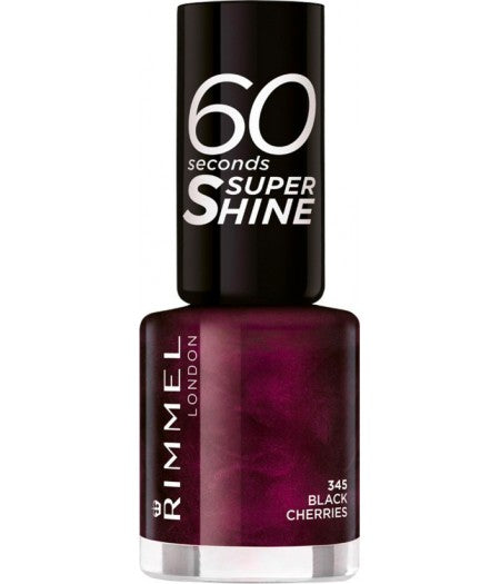 RIMMEL 60 SECONDS SUPERSHINE SMALTO BLACK CHERRIES 345