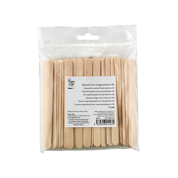 PEGGY SAGE  SPATOLA IN LEGNO VISO MONOUSO 11 CM X 50