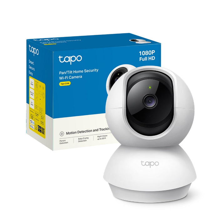 Tapo C200: Telecamera Wi-Fi FHD con visione notturna, rilevamento di movimento e allarmi integrati.