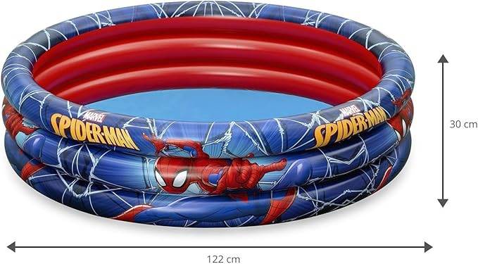 Piscina Gonfiabile Spider-Man 3 Anelli – Ø 122x30 cm in PVC